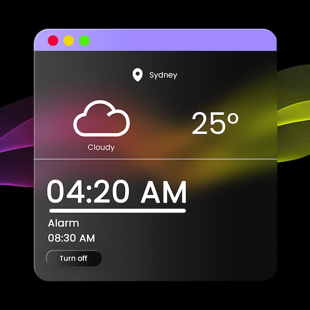 PSD glassmorphism widget ui design