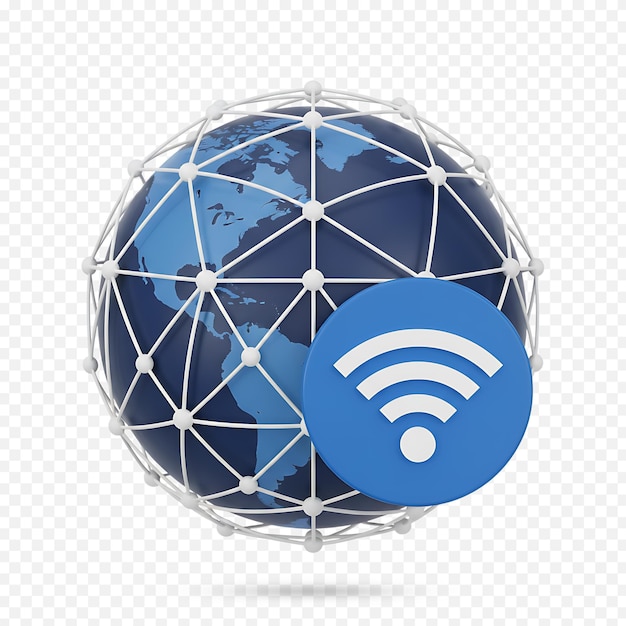 PSD global internetforbindelse med wi-fi-signal