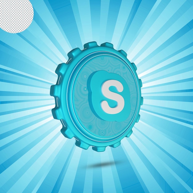 PSD glossy skype logo isoleret 3d design