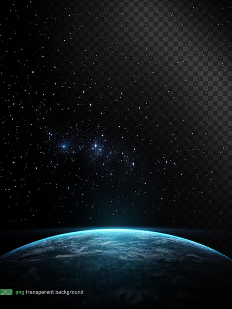 PSD 深空中发光的行星地平线与璀璨星空。