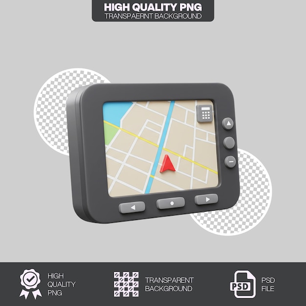 PSD gps navigationsenhed 3d-gengivelse