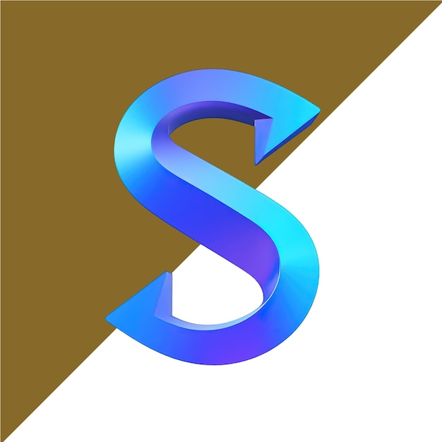 PSD 漸變3d字母s分割背景