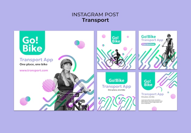 PSD gradient øko transport instagram-opslag