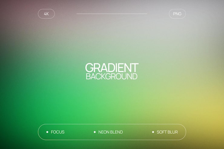 PSD gradientbakgrunn med fokusert neonblanding og myke uskarphetseffekter
