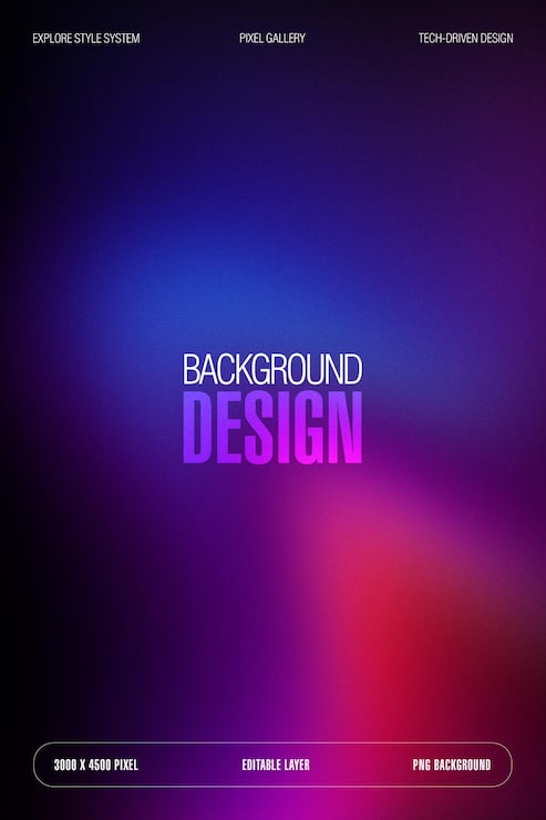 PSD gradientbakgrunnsdesign med neontekst og fargeblanding