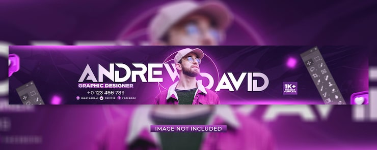 PSD grafisk designer youtube banner skabelon design