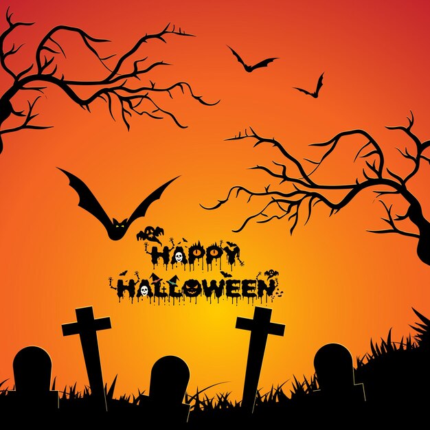 PSD gratis halloween ontwerp sjabloon