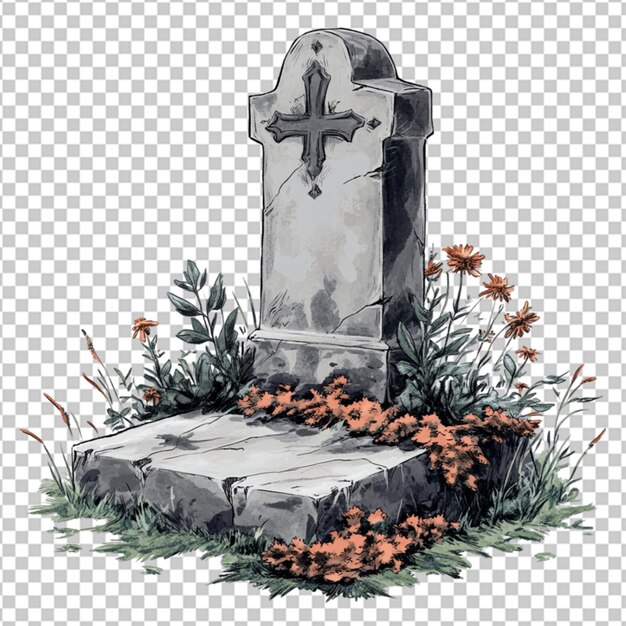 PSD gravsten til halloween isoleret 3d