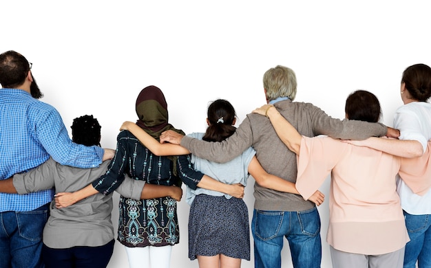 PSD groep diverse mensen staan samen