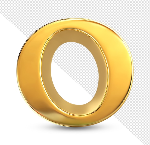 PSD guld 0 3d-rendering isolerad