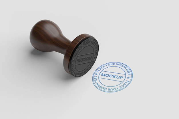 PSD gummistempel logo mockup