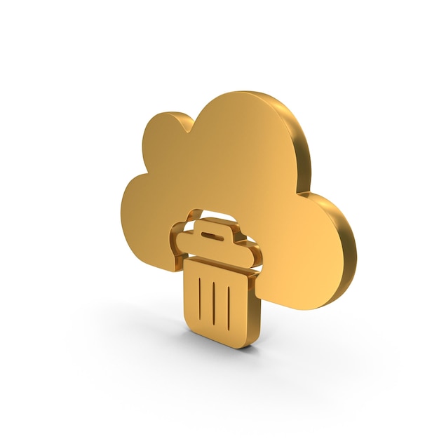 PSD gyldent sletteikon for cloudlagring