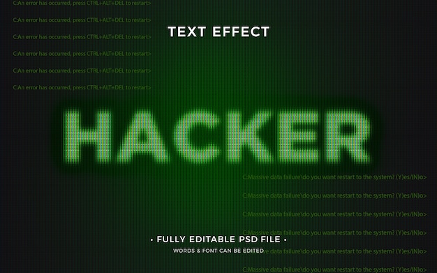PSD hacker-teksteffect