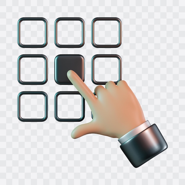 PSD hand välj mönster 3d-ikon