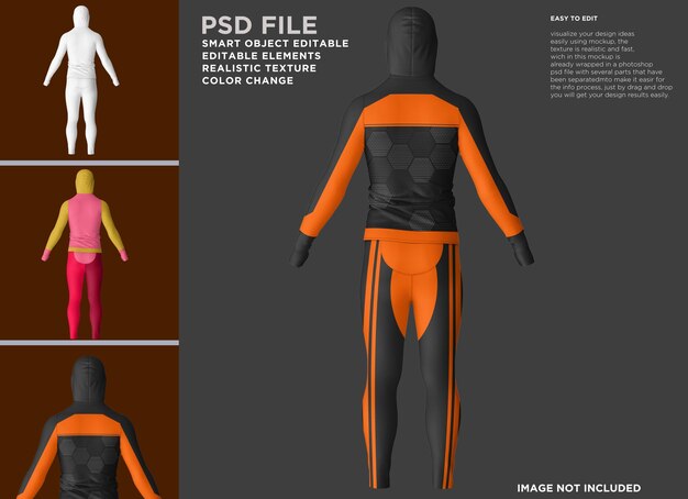 PSD high running jersey tshirt fullset mockup