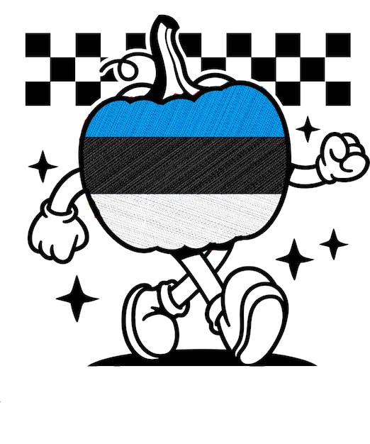 PSD høst retro gresskar flagg av landet