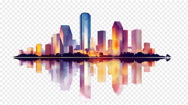 PSD houston şehir silüeti