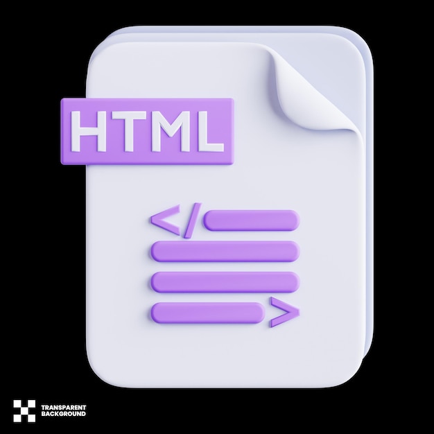 PSD html format 3d illustration