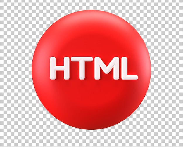 PSD html красный значок 3d визуализация