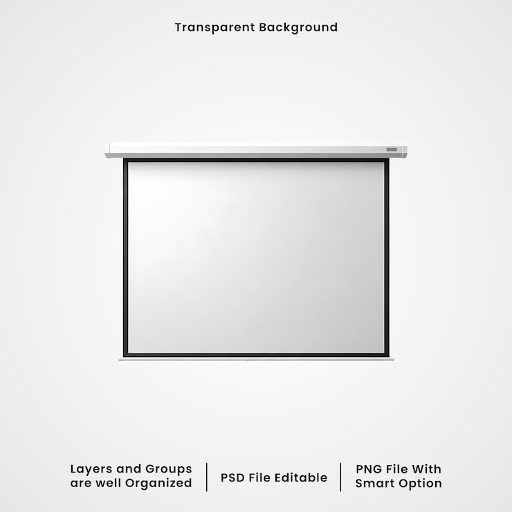 PSD hvidt projektionslærred mockup