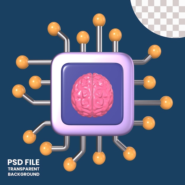 PSD icon van een 3d-illustratie van machine learning