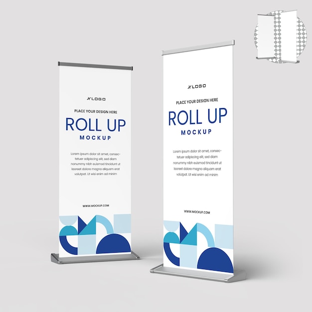 PSD i̇ki roll up banner mockup