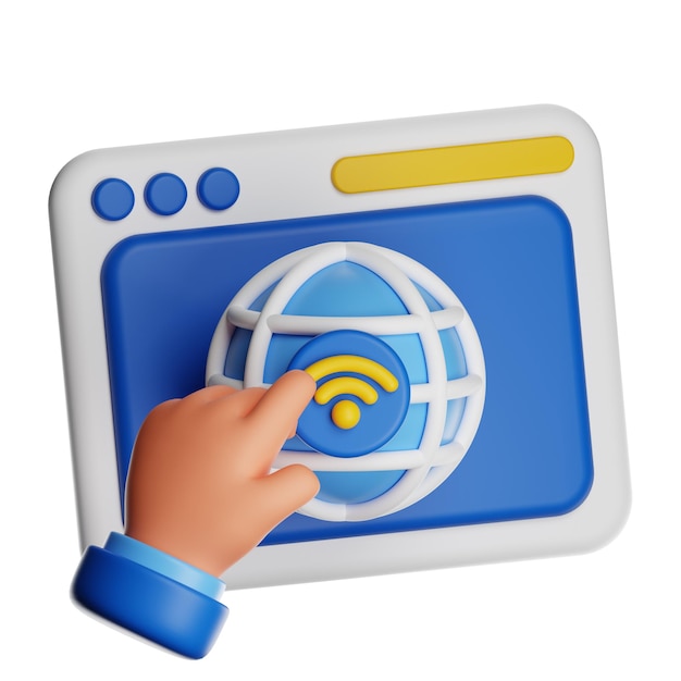 PSD ikona dostępu do internetu digital globe