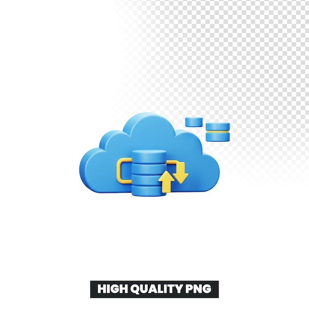 PSD illustration af cloud computing og datalagring