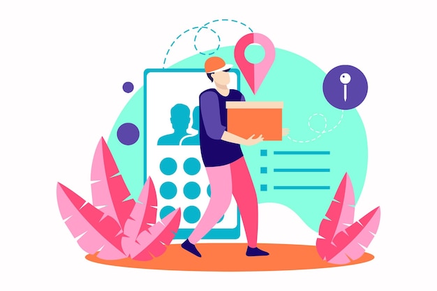 PSD ilustracja usługi online