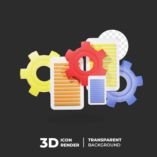 PSD interfejs procesu ikon 3d