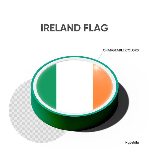 PSD irlands flag på cirkelpodium