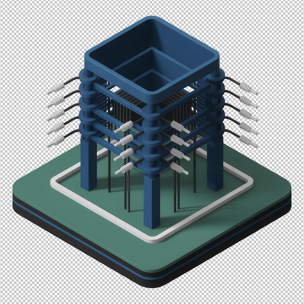 PSD isometrisch 3d computerchip component