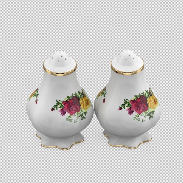 PSD isometrisk kjøkkenutstyr 3d-rendering