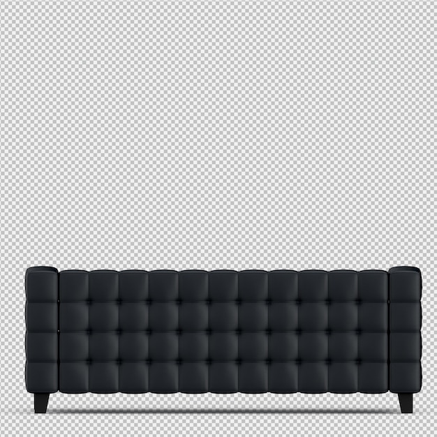 PSD isometrisk sofa 3d-rendering