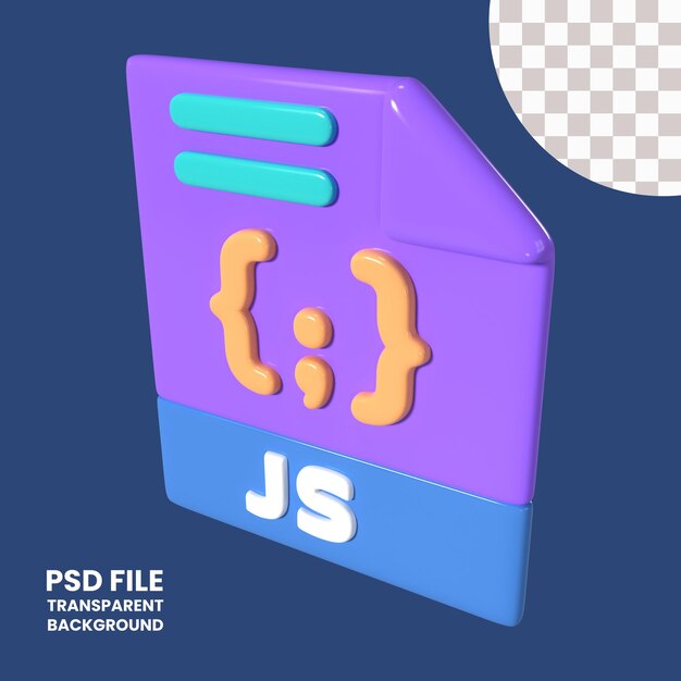 PSD javascript-fil 3d-illustration-ikon