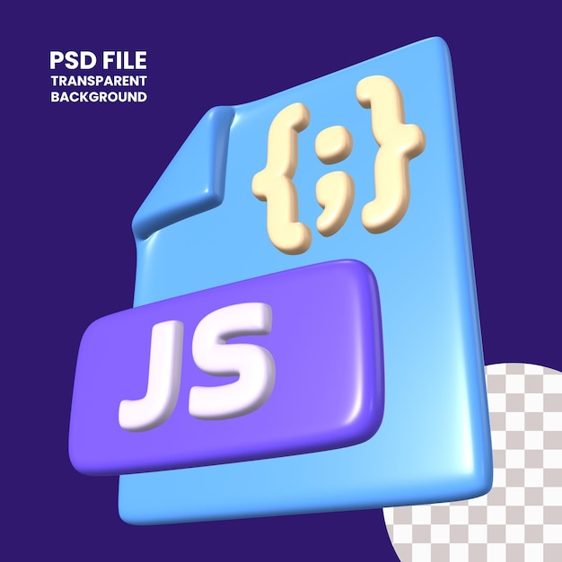 PSD javascript-fil 3d-illustration-ikon