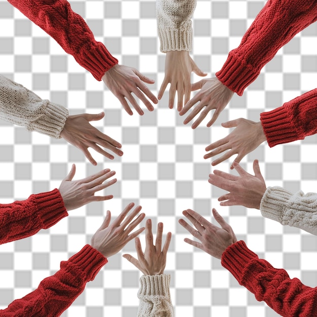 PSD join hands day psd png