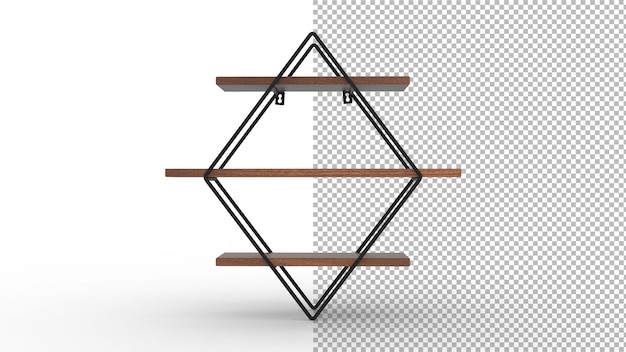 PSD kirjahyllyn etunäkymä varjon kanssa 3d-renderöinti