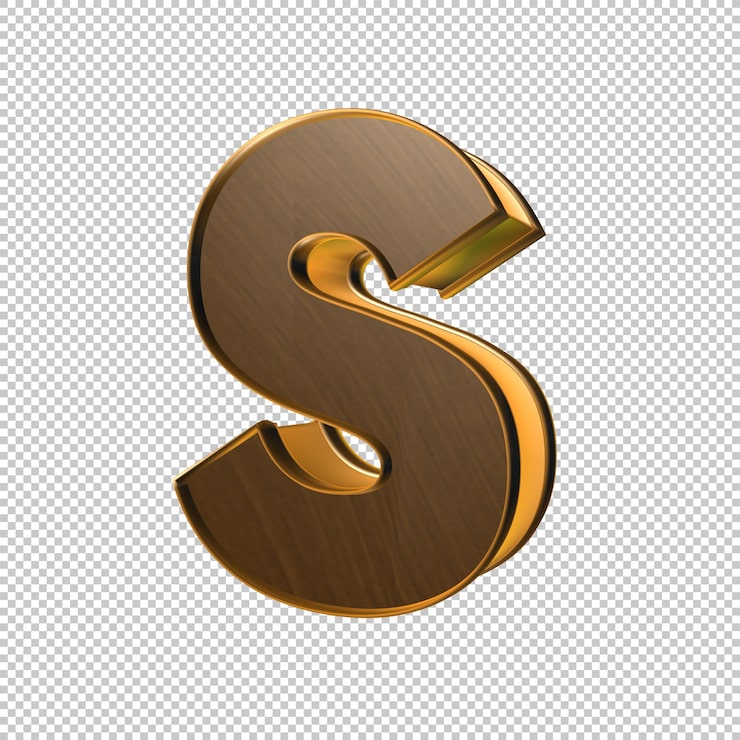 PSD kirjain s 3d-renderöinti
