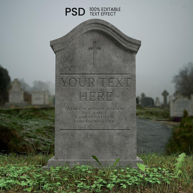 PSD kirkegård gravsten psd mockup