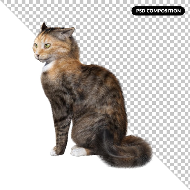 PSD kissa eläin eristetty 3d-renderöidä