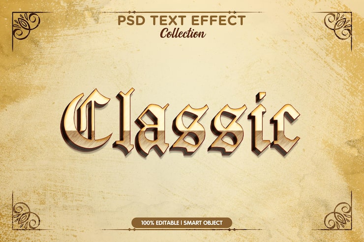 PSD klassinen vanhan koulukunnan tyyli psd-tekstiefektimalli