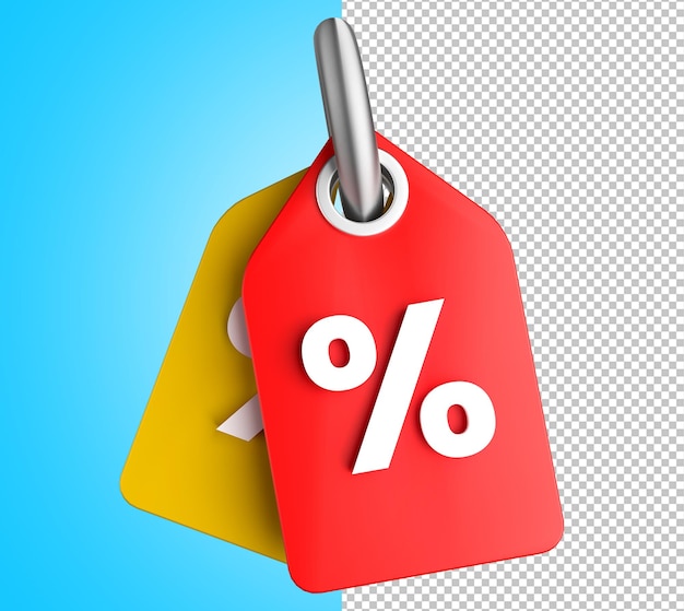 PSD korting label tag 3d
