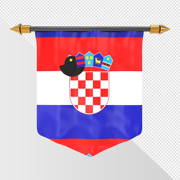 PSD kroatias flagg render 3d-gjengivelse