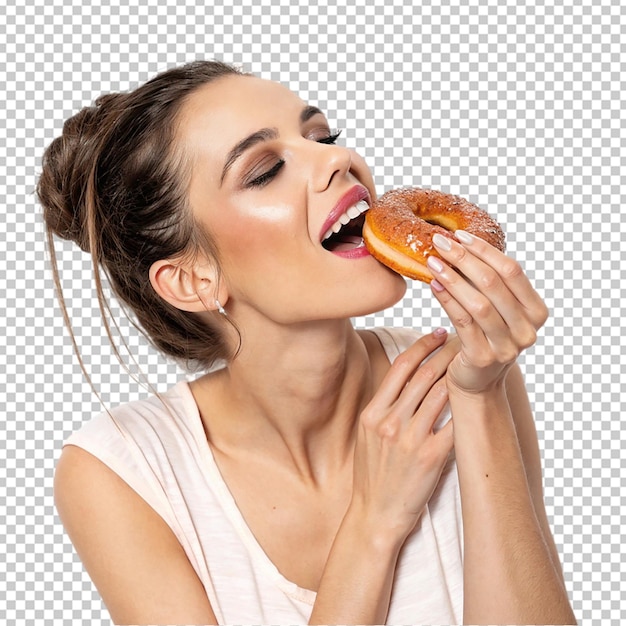 PSD kvinne nyter en donut