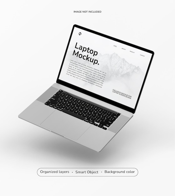 PSD laptop scherm mockup met website sjabloon