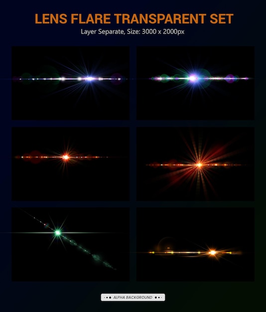PSD lens flares amp stars pack