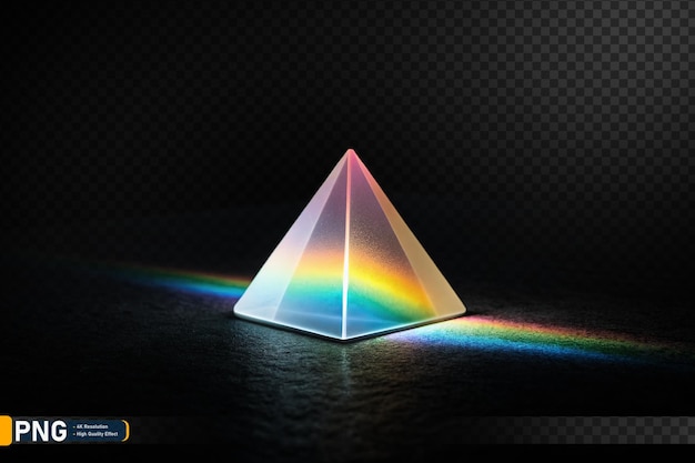 PSD преломление света через треугольную призму, создающее радужный спектр
