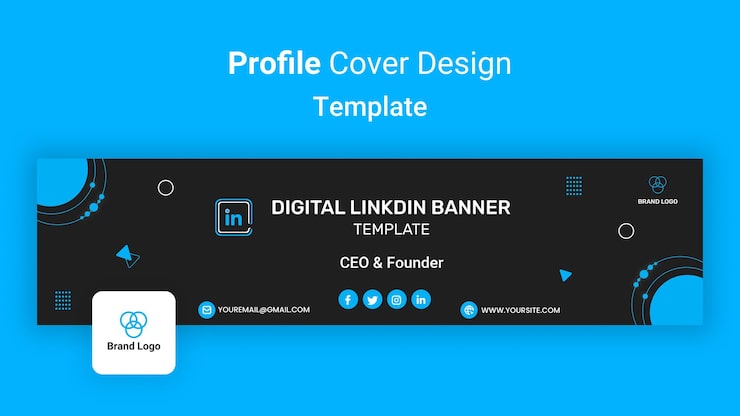 PSD linkedin-banner og webcover-skabelon
