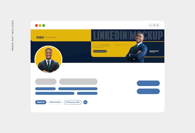 PSD linkedin profilside mockup